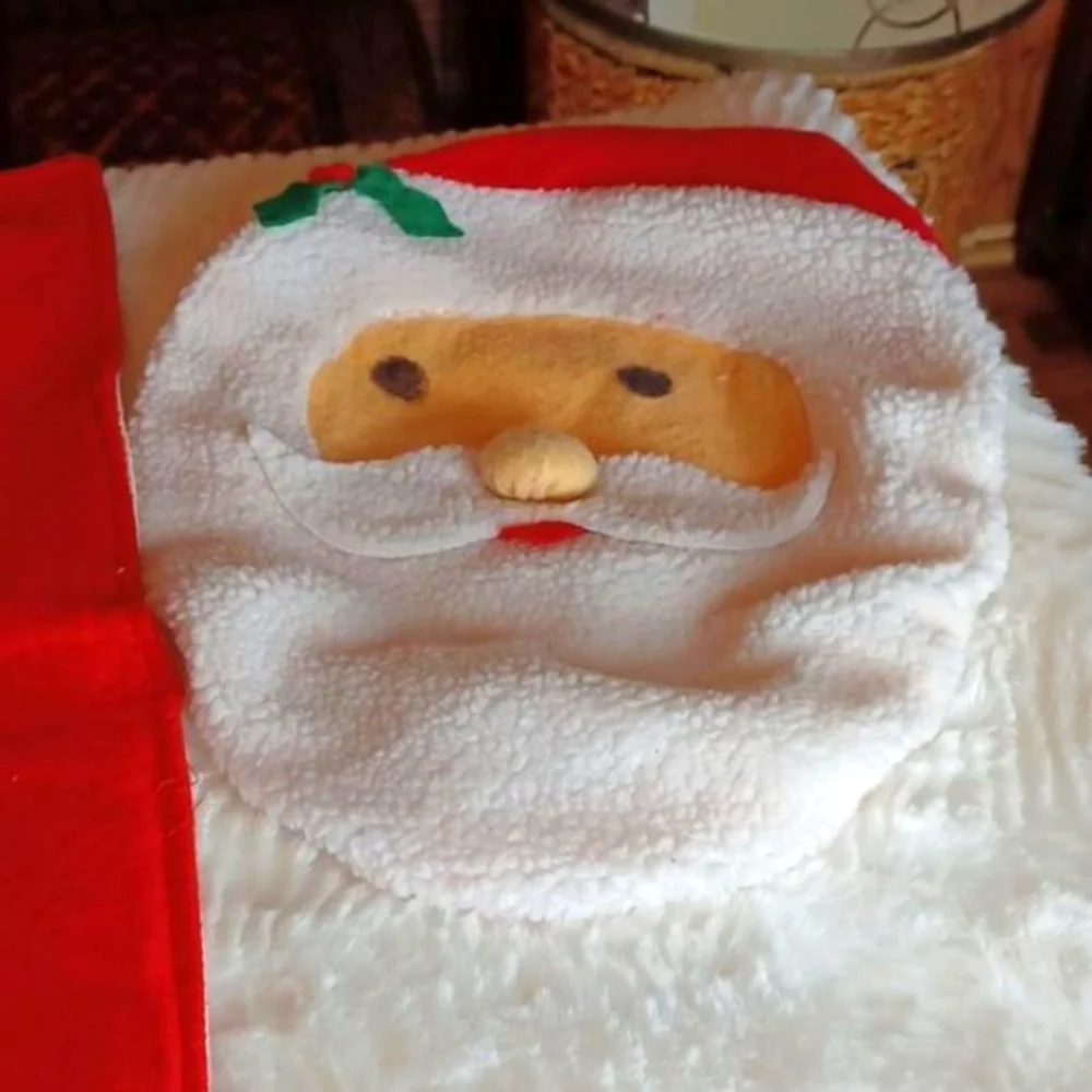 SANTA Bathroom Set Felt Rug & Seat Lid Vintage 3 pieces‎
